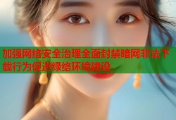 加强网络安全治理全面封禁暗网非法下载行为促进绿络环境建设