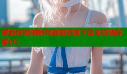 解除好友限制与暗网资源下载全攻略详解(1)