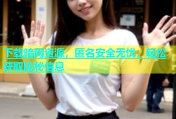 下载暗网资源，匿名安全无忧，轻松获取隐秘信息