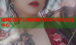 暗网交易平台揭秘黑市买卖与匿名交流中心