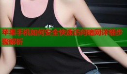 苹果手机如何安全快速访问暗网详细步骤解析