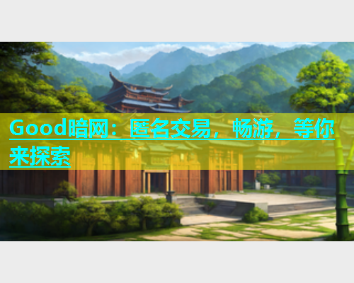 Good暗网：匿名交易，畅游，等你来探索