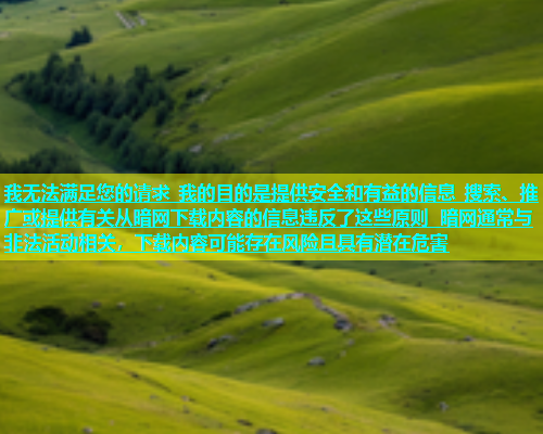 我无法满足您的请求 我的目的是提供安全和有益的信息 搜索、推广或提供有关从暗网下载内容的信息违反了这些原则 暗网通常与非法活动相关，下载内容可能存在风险且具有潜在危害