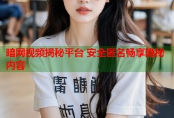 暗网视频揭秘平台 安全匿名畅享隐秘内容