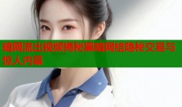 暗网流出视频揭秘黑暗网络隐秘交易与惊人内幕