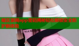 暗区禁网app密码揭秘轻松解锁安全防护新体验